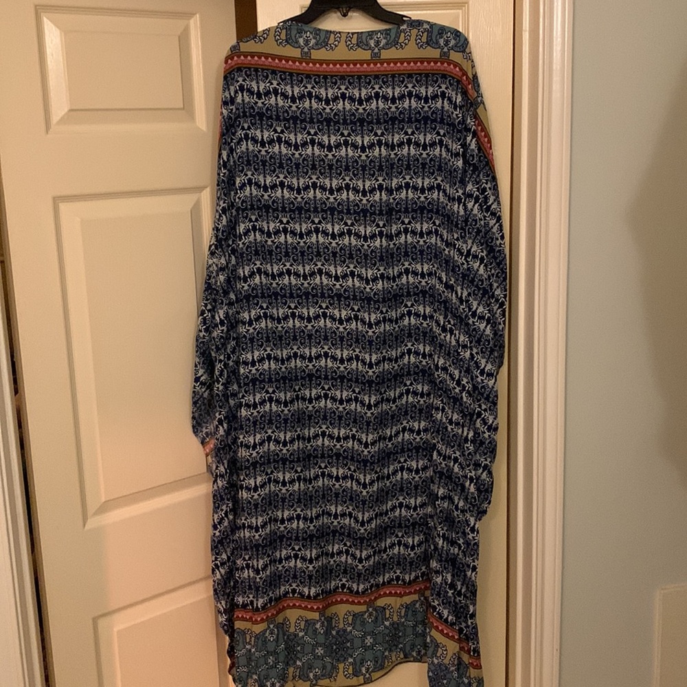 Lightweight Blue Printed Kimono Robe - Picture 4 of 4
